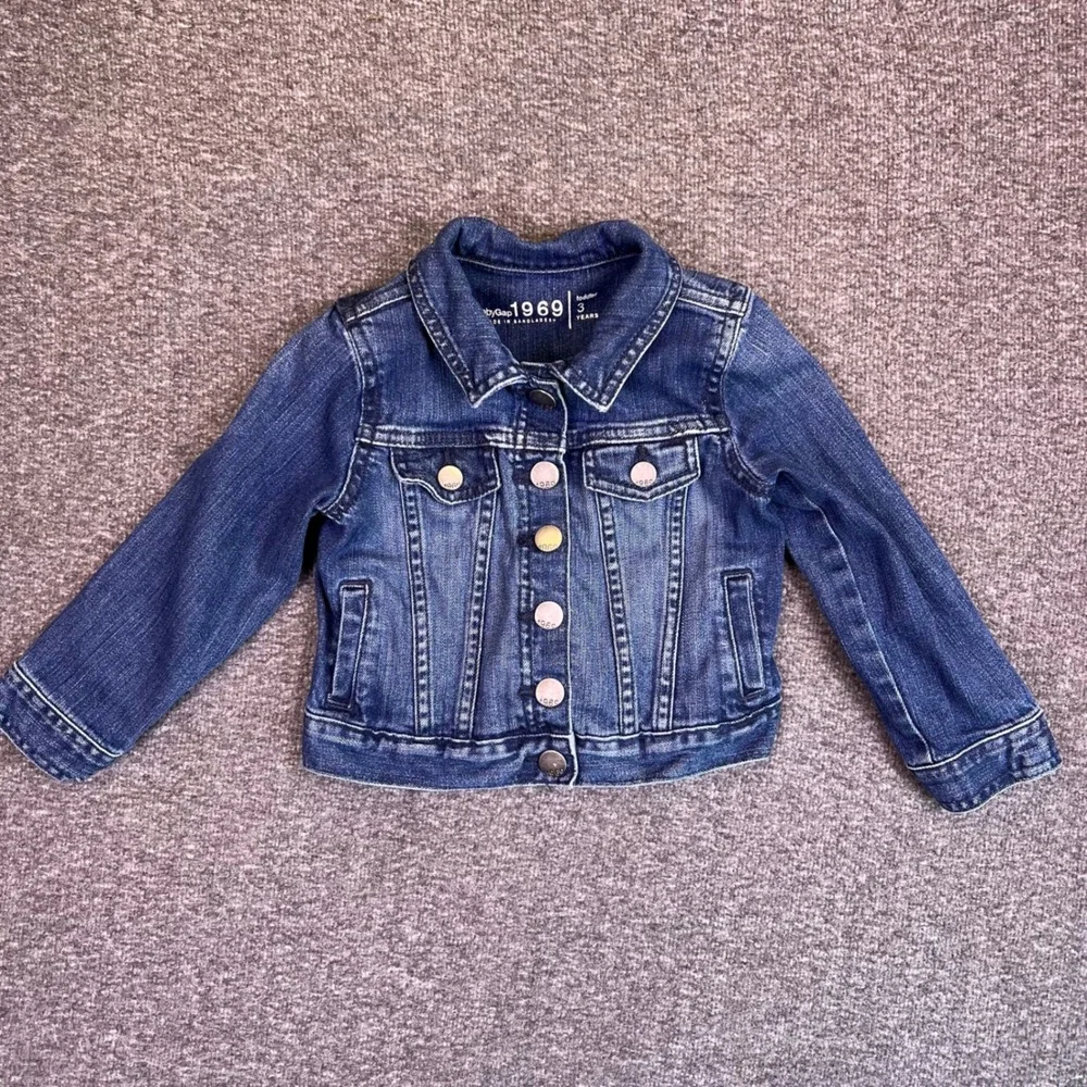 Baby Gap 1969 Toddler Denim Jacket Blue 3 Year Button Front Classic Snap Closure
